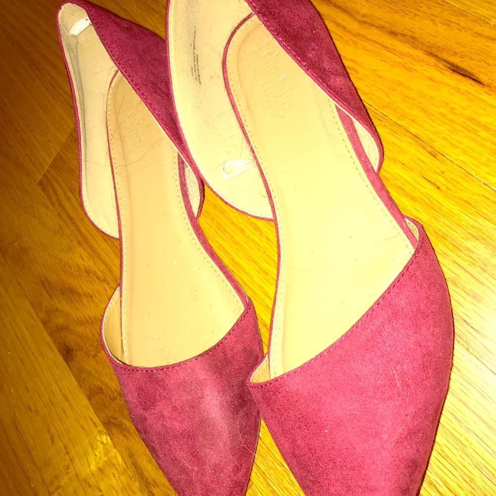 Faux suede flats